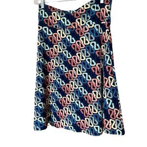 NWT LuLaRoe Woman's Azure A-Line Skirt Blue/Green/Yellow XXL